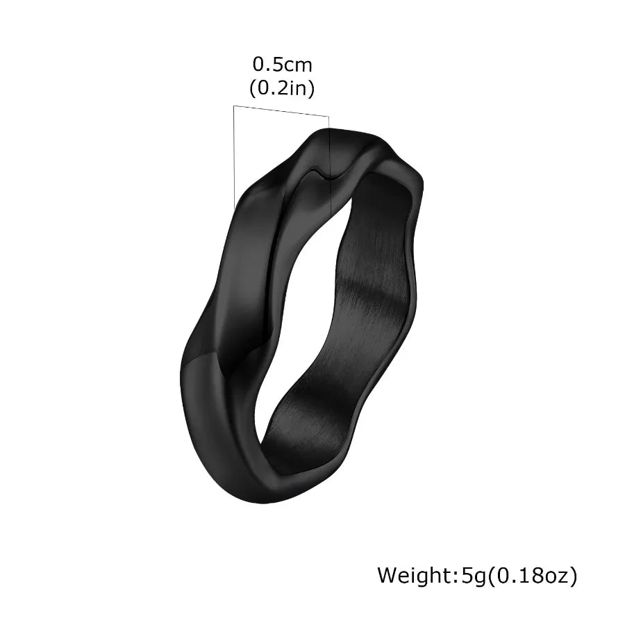 Classic Mobius Rings for Men Boys, Waterproof Stainless Steel Twist Finger Band, Vintage Love Eternity Jewelry Gift for Him Boy