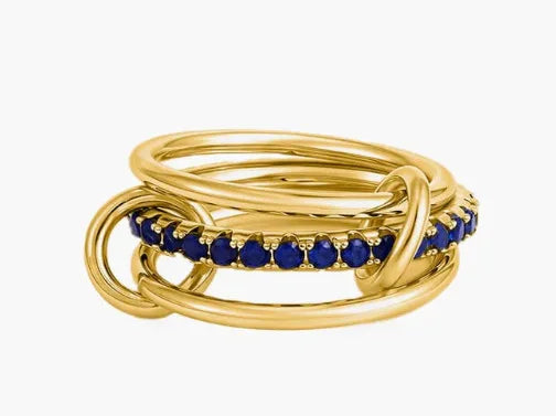Ring Interlocking Stacked Multi-Layer Stainless Steel Ring Jewelry Copper Zircon Hand Jewelry