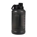 64 Fluid Ounces Water Bottle, Translucent Black, with Straw/ Chug 2 in 1 Lid, Light Weight, Reusable, Plastic mbzr