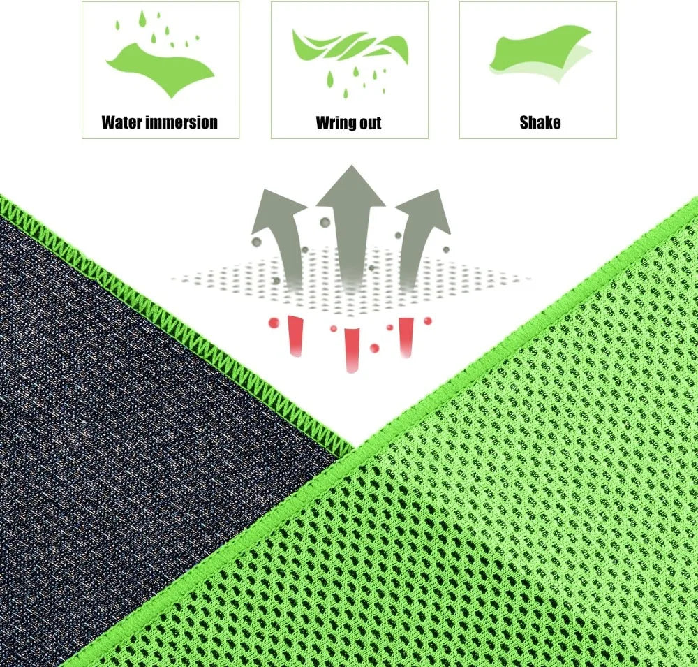 Cooling Towels (40"x12", Pack of 30) for Neck & Face, Hot Weather Sports, Gym, Yoga, Travel & More mbzr