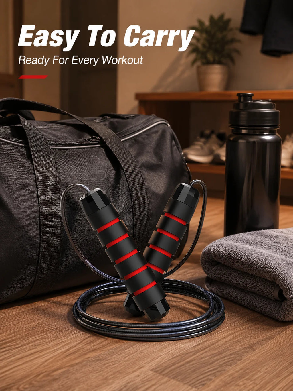 Steel Wire Speed Jump Rope, Adjustable Fitness Skipping Rope with Non-Slip Handles, Weighted Cardio Training Rope for Boxing, HIIT, Cross Training, Gym Workout, Home Exercise, Endurance, Agility and Daily Sports Practice mbzr