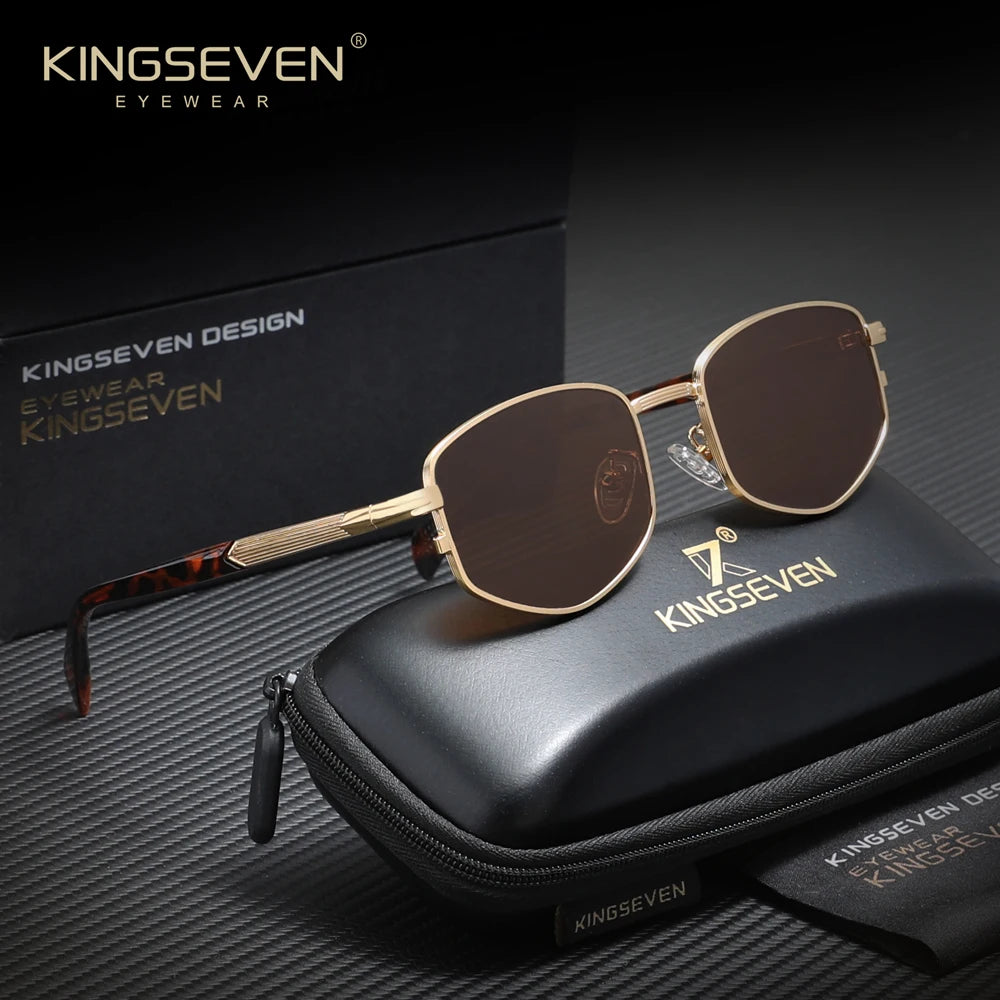 KINGSEVEN Sunglasses Men Oval Frame Glasses High Quality Vintage Driving Luxury Women Causal Eyewear