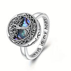 Tree of Life ashes ring, Celtic knot family tree commemorative item, jewelry, always in my heart, cremation ring, women's and men's, shell ring, ladies' daily casual jewelry