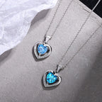 925 Sterling Silver Heart Blue Zircon Choker Necklaces For Women  Jewelry Accessories Wholesale Argent 925 GaaBou Jewellery mbzr