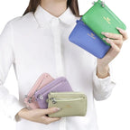 Royal Bagger Short Genuine Leather Wallet Woman New Soft First Layer Cow Leather Purse Ladies RFID Protected Card Holder Clutch mbzr