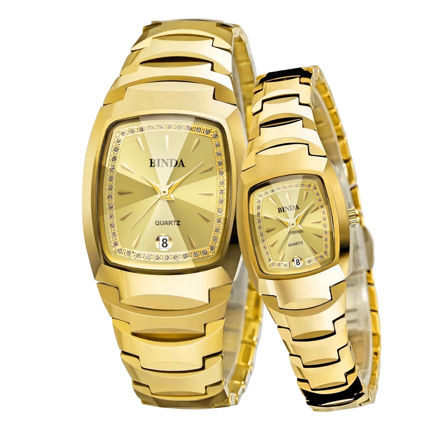 2PCS Couple Watches Luxury Fashion Men Women Matching His and Hers Quartz Watches Simple Band with Gift Box mbzr