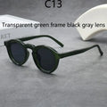 2025 Retro Thick Framed Oval Sunglasses For Men American Style Gray Eyewear Retro Leopard Print Glasses UV400 Prescription