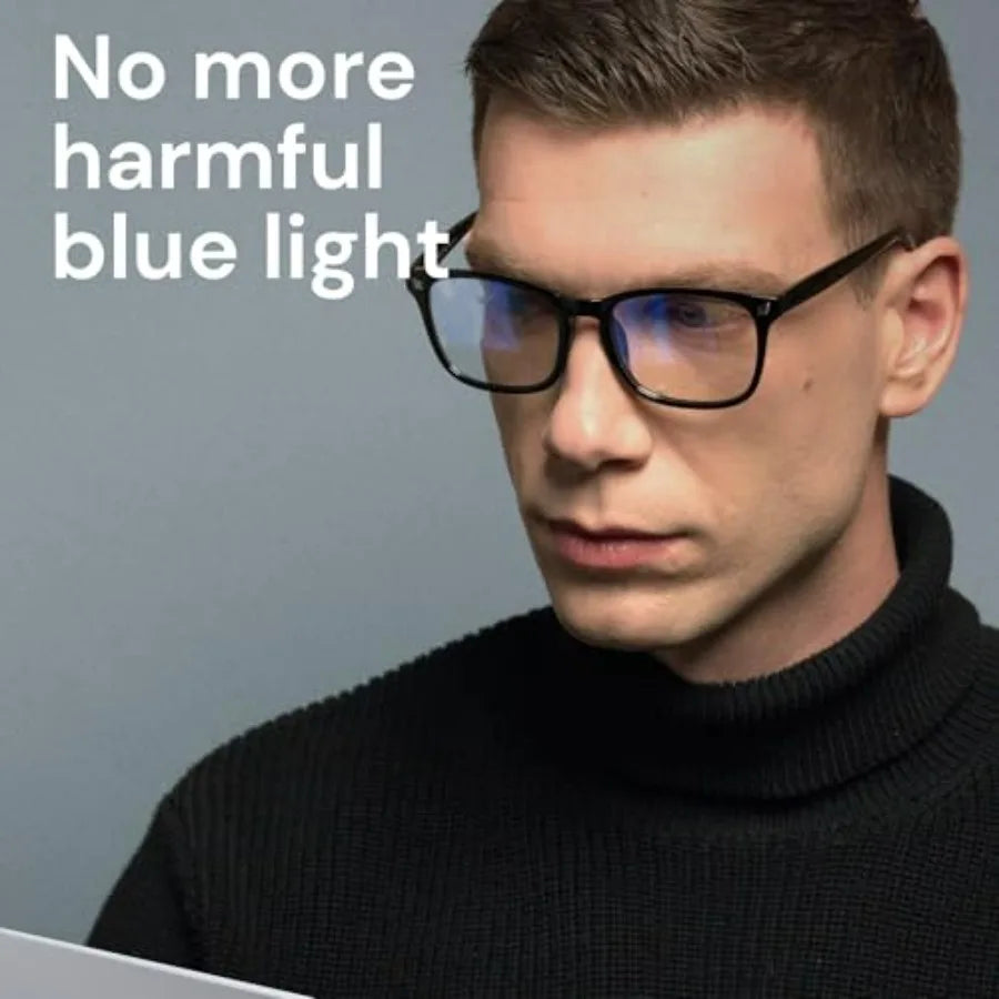 Gaoye Black Blue Light Glasses for Computer and Gaming - Anti UV Ray Lenses, Scratch-Resistant and Comfort Fit mbzr