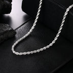 Hot Charms Fine 4MM Rope Chain 925 Sterling Silver Necklaces for Woman Men Classic Fashion Jewelry Wedding Party Holiday Gifts mbzr