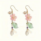 1 Pair Floral Cherry Blossom Drop Earrings For Women Asymmetrical Personalized Party Earrings, Perfect Valentine's Day Gift For mbzr