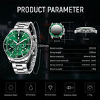 SAPPHERO Men’s Quartz Watch Luxury Chronograph Sport Wristwatch Stainless Steel Waterproof 50M Date Luminous Business Watch mbzr