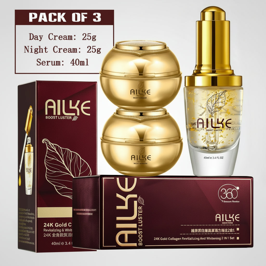 AILKE Whitening Face Care Set, Moisturizing, Brightening, With Collagen Vitamin C, Even Skin Tone, Suitable for Men and Women mbzr