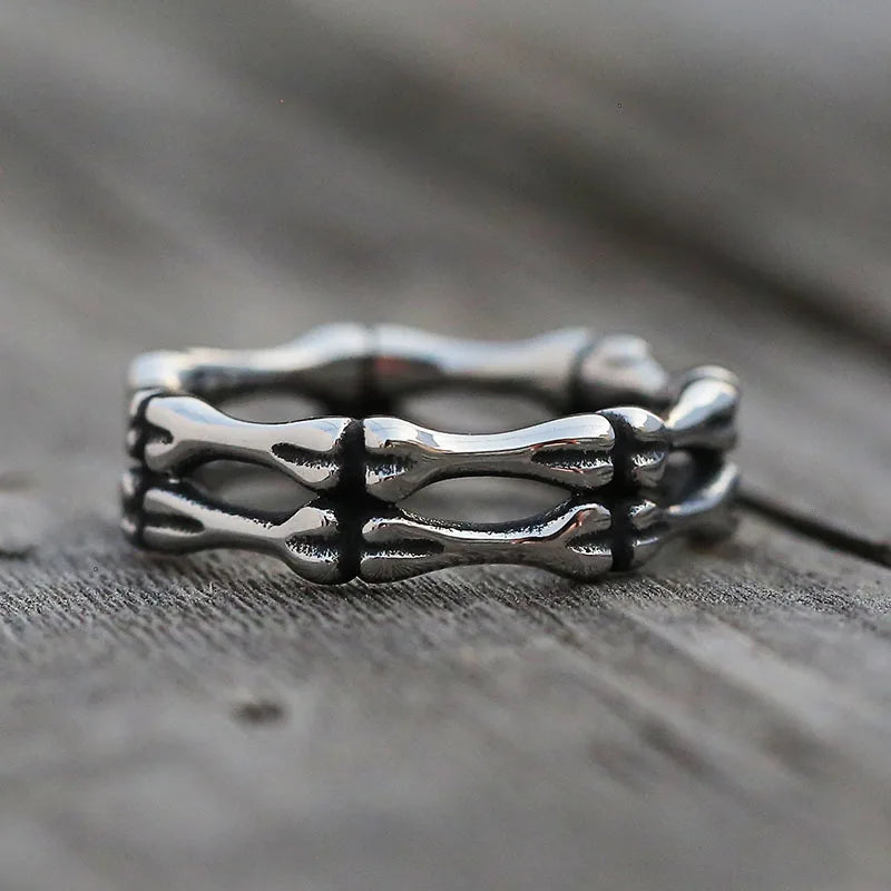 Stainless Steel Vintage Rock Hip Hop Bones Rings Unisex