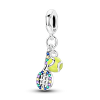 925 Sterling Silver Cute Money Catching Cat Charms Bead Tennis Racket and Ball Pendants Fit Original Bracelet DIY Jewelry Gift mbzr