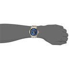 U.S. Polo Assn. Men's Analog Bracelet Watch Blue Dial with Gold-Tone Bezel and Two-Tone Stainless Steel Band Sleek, Durable, an mbzr