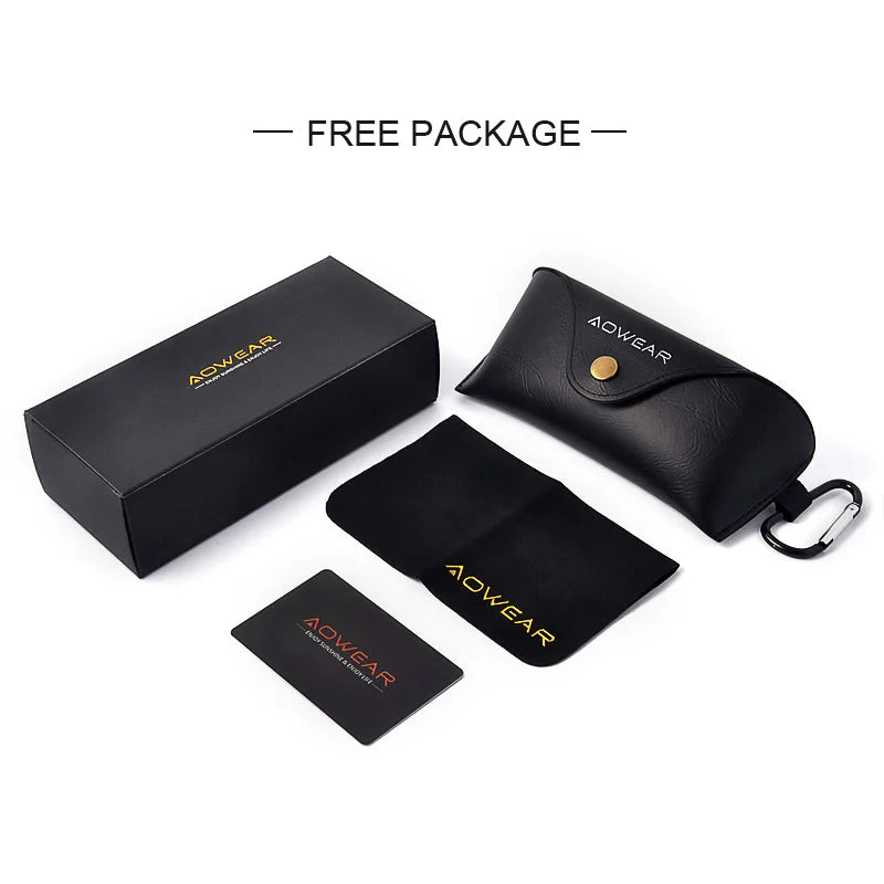 AOWEAR Aviation Mirror Polarized Sunglasses Brand Designer Retro Eyewear