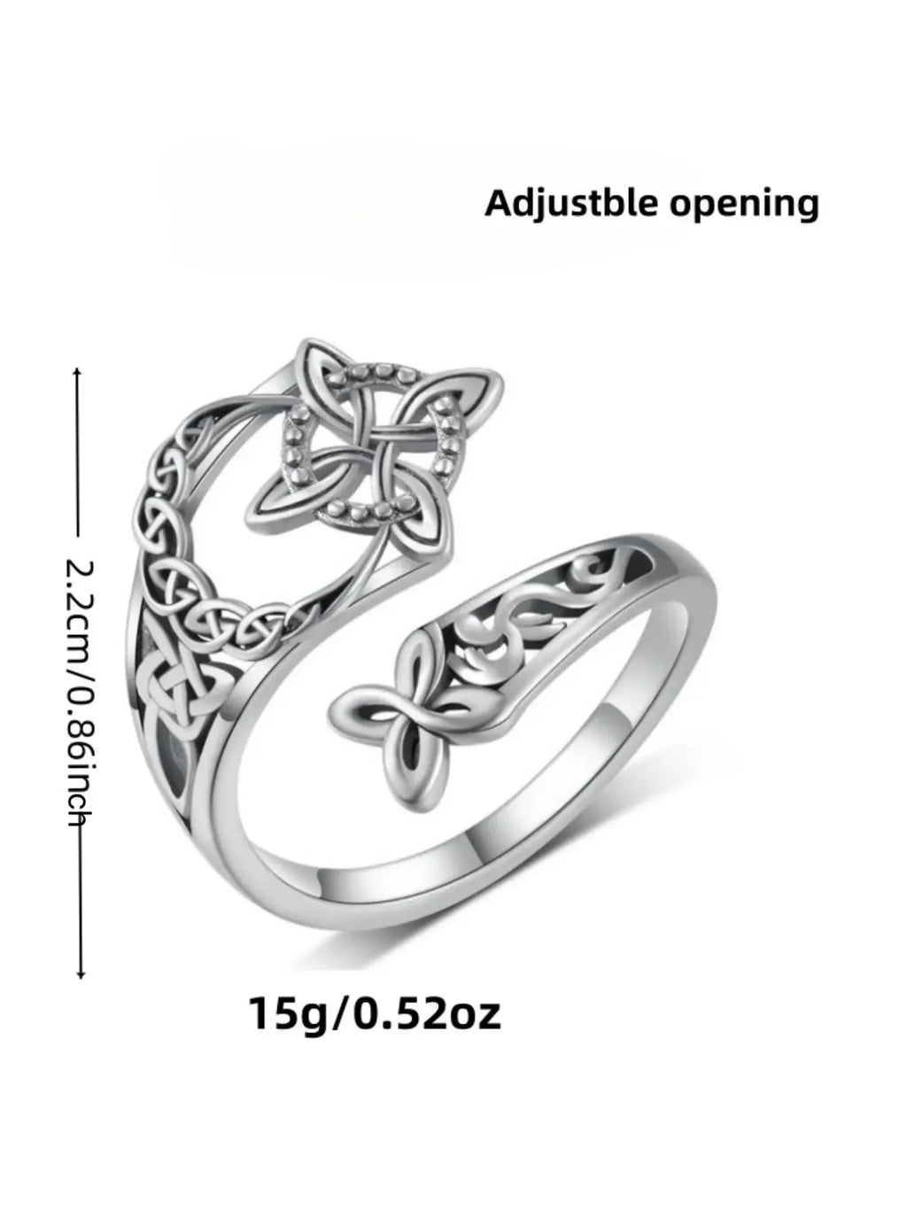 2026 New Witch Knot Ring Adjustable Open Ring Hecate Ring Pagan Witch Jewelry Witchy Jewelry for Ritual Protection Energy Conversion Spiritual Protection
