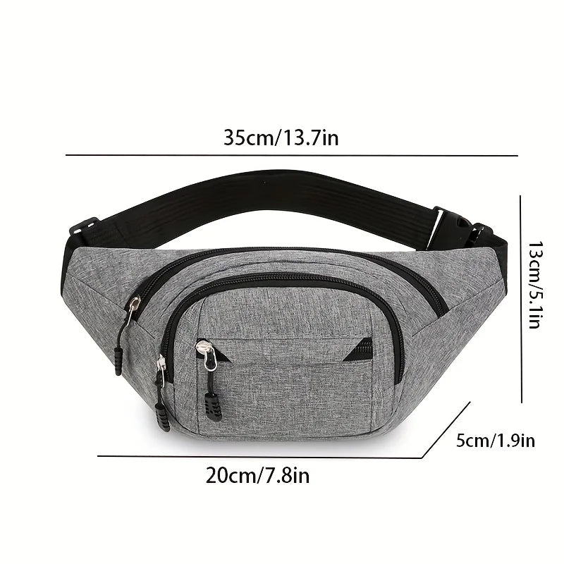 Multi-Pocket Fanny Pack for Men Women, Oxford Fabric Waist Bag, Outdoor Sports Crossbody Chest Bag, Running Cycling Phone Pouch