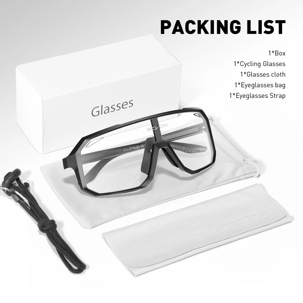 SCVCN Outdoor  Photochromic Cycling Glasses Bicycle Sport Sunglasses Clear MTB BMX Men Women Running Driving mbzr