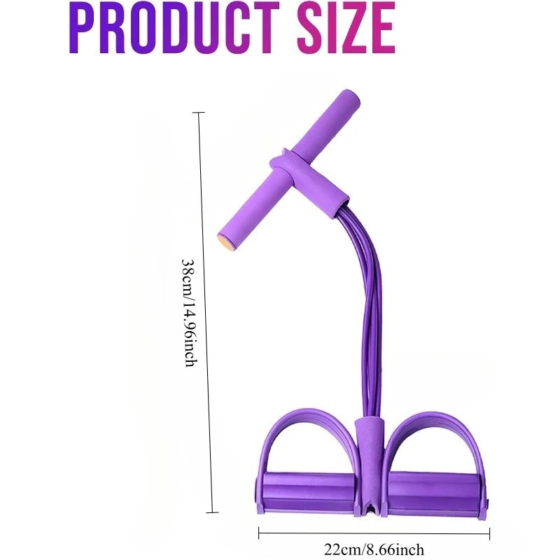 Portable Sit-Up Assist Band, 6-Tube Elastic Design (22cm Wide), Targets Abs, Arms, Chest, Legs & Hips, Multi-Scenario Use mbzr