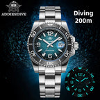 ADDIESDIVE 2026 New Outdoor Diving Quartz Watch Men 200M Waterproof BGW9 Luminous Calendar Display Stainless Steel Wristwatches mbzr