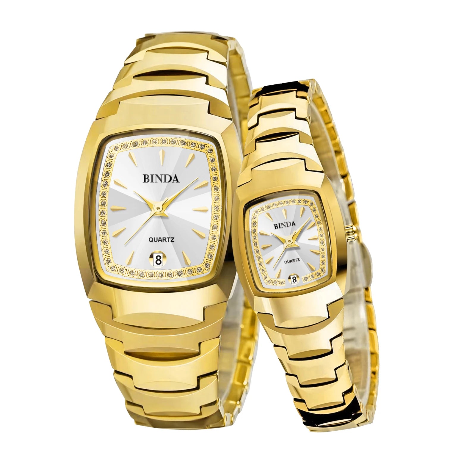2PCS Couple Watches Luxury Fashion Men Women Matching His and Hers Quartz Watches Simple Band with Gift Box mbzr