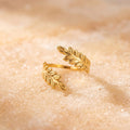 The Olive Branch Leaf-shaped Design of This Adjustable and Rotatable Stainless Steel Ring Can Be Opened and Adjusted. It Won't Fade and Is Suitable As A Daily Commuting, Casual or Special Occasion Wear Accessory or Gift for L