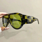 Oversized Flat Top Tortoiseshell Sunglasses With Metal Hinges Unisex Fashion Accessory mbzr