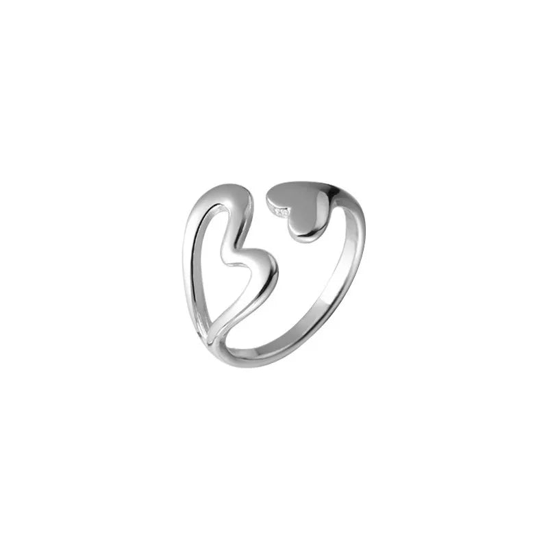 Love Hollowed-Out Ring - Simple, Minimalist, Cool-Inspired Heart-shaped Finger Ring with Unique Design - Trendy for Autumn-Winter, for The Finger with The Ring Opening
