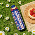 Owalaa blue pattern 32oz/945ml stainless steel insulated water bottle with straw,for daily sports outdoor,perfect gift mbzr