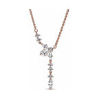 Heart-Shaped 925 Sterling Silver Love Snowflake Star Zircon Charm Necklace – Women's Lovers' Holiday, Wedding Gift Jewelry mbzr