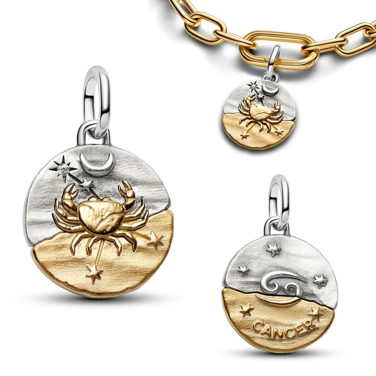 925 pure silver constellation pendant with relief texture of ghostly skull. Suitable for bracelets and necklaces. Jewelry.