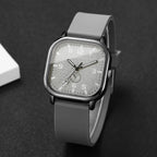 Fashion Square Women's Watch Casual Silicone Strap Quartz Watches Sports Wristwatch For Men Women Students（Without Box） mbzr