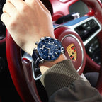 POEDAGAR Original Watches For Man Waterproof Luminous Date Fashion Male Clock Chronograph Leather Quartz Sports Men's Wristwatch Big Dial Male Reloj