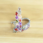Wholesale Slver Color Luxury 925 Sterling Silver Earrings Flash Colorful CZ Zircon Ear Studs Earrings Women Cheap Brincos mbzr