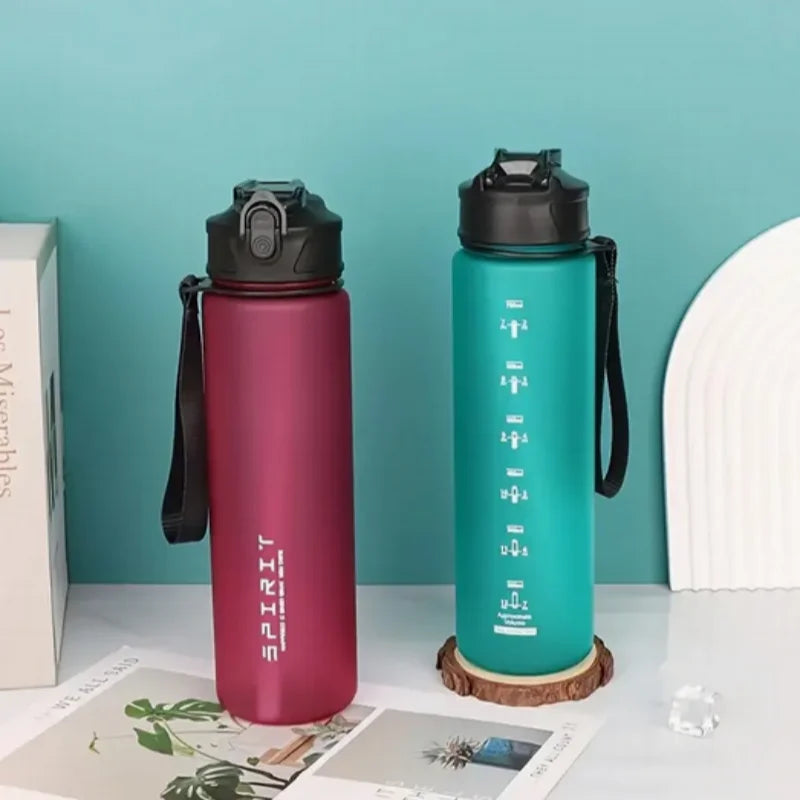 750ML Leak-Proof BPA-Free PC Sports Water Bottle with Straw & Handle, Insulated Design, Perfect for Fitness, Camping mbzr