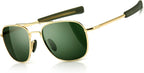 Men's Military Style Polarized Aviator Sunglasses with Bayonet Temples for Outdoor Activities
