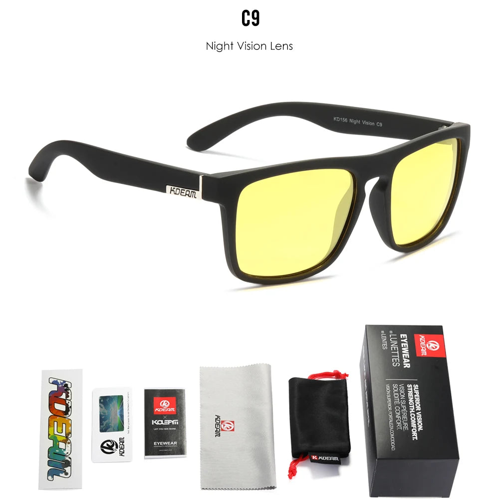 KDEAM Legend Square Sunglasses Polarized Lens Outdoor Sports Fishing Mountaineering  Sun Glasses With Brand Box