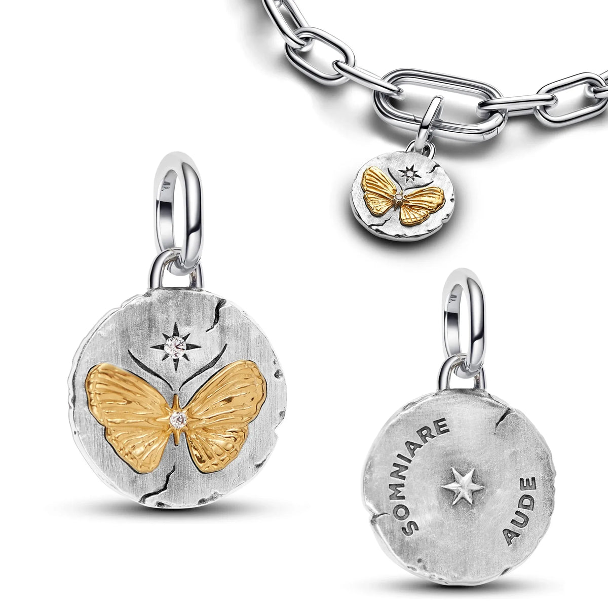 925 pure silver constellation pendant with relief texture of ghostly skull. Suitable for bracelets and necklaces. Jewelry.