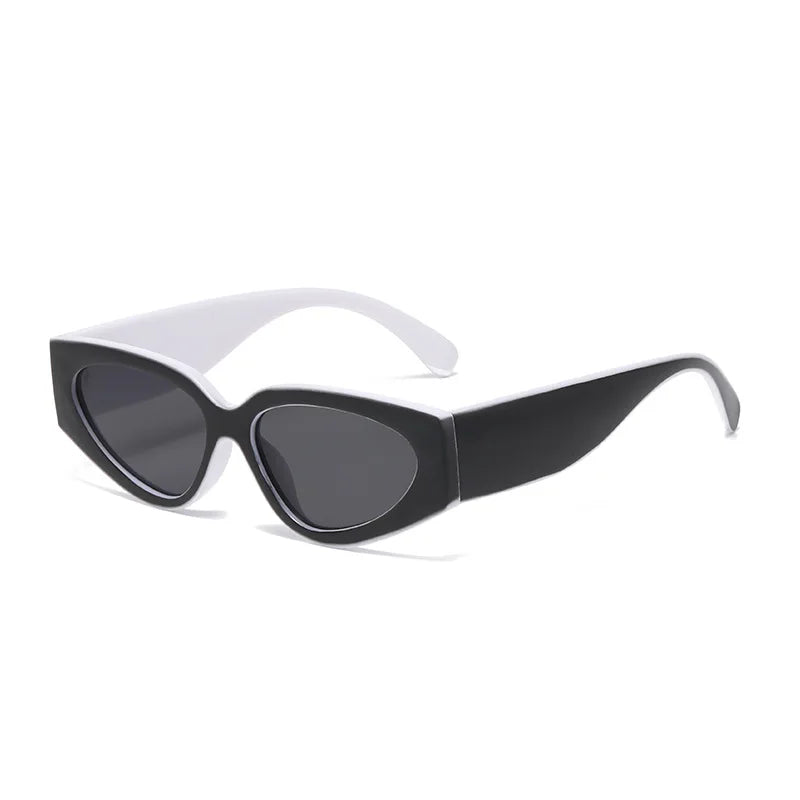 vintage patchwork small cat eye sunglasses women new fashion brand black white gradient sun glasses ladies trendy sexy shades