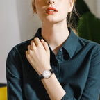 Women's Elastic Band Watch Easy Reader Large Face Arabic Numerals Analog Quartz Wristwatch Stainless Steel Stretch Bracelet Watch mbzr