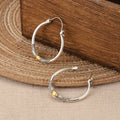 Bohemian style vintage copper and silver coated earrings - women's durable, hypoallergenic, nickel-free, lightweight beige earrings,