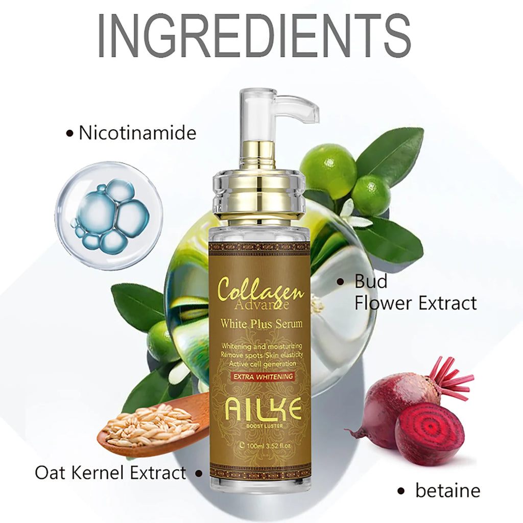 AILKE Face And Body Whitening Serum, Hydration Moisturizing, Dark Spots Remover, Skin Glowing, Even Skin Tone, 100ML/3.52 OZ mbzr