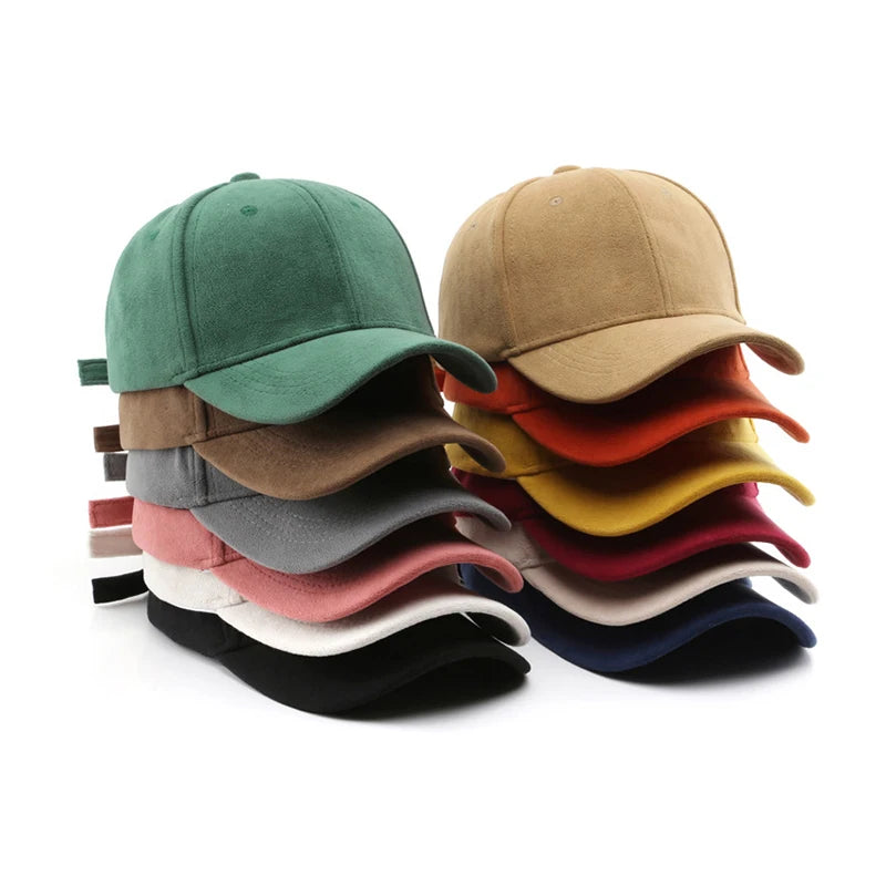 Suede Baseball Caps Solid Fashion Outdoors Casual Travel Sun Visor Hat Multicolour Unisex