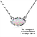 Original 925 Sterling Silver White Opal Pendant Necklace for Women Engagement Wedding Fine Jewelry Anniversary Drop Necklace mbzr