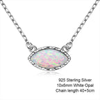 Original 925 Sterling Silver White Opal Pendant Necklace for Women Engagement Wedding Fine Jewelry Anniversary Drop Necklace mbzr