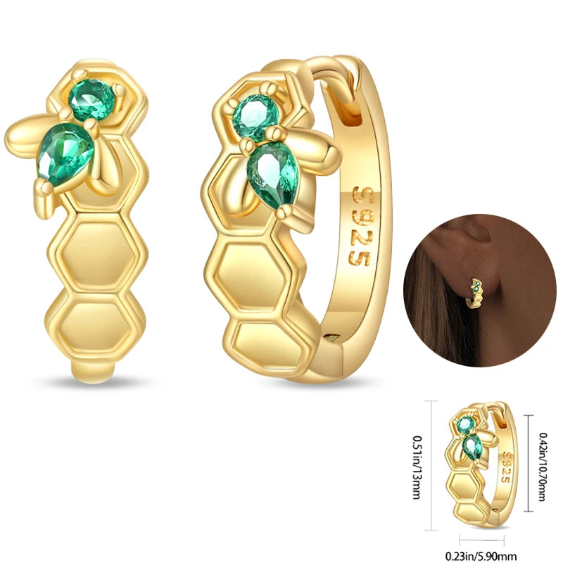 Women's 925 Sterling Silver Circle Style Simple Colorful And Shiny Zircon Earrings Fit For Attend A Wedding Exquisite Jewelry mbzr