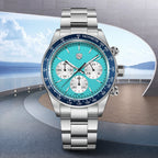 Rollstimi 2026 New Retro Blue Chronograph Luxury Quartz Watch For Men Stainless steel 100M Waterproof Watch Men Japan VK63 Movt mbzr