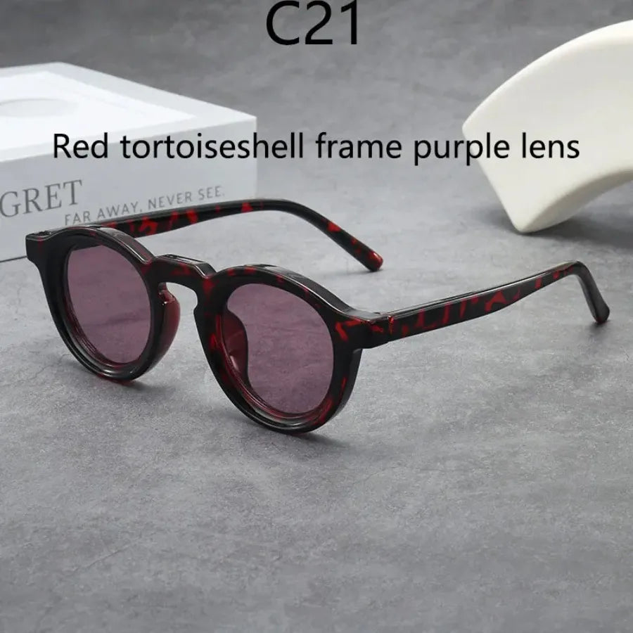 2025 Retro Thick Framed Oval Sunglasses For Men American Style Gray Eyewear Retro Leopard Print Glasses UV400 Prescription