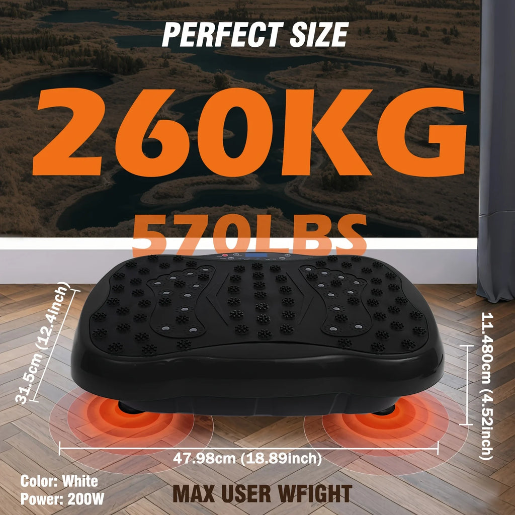 Magnetic Vibration Plate Exercise Machine: 200 Speeds, 330lb Capacity, Portable & Quiet Home Fitness for Women/Men mbzr